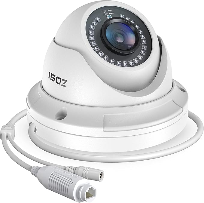 ZOSI 5MP Add-on POE IP Camera Outdoor Indoor Dome Camera with Night Vision Only Work with ZOSI POE Security Camera System and NVR (Model: ZR16DK, ZR08EN, ZR08DN, ZR08PN)