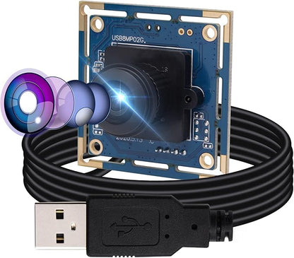 8MP USB Camera Module - Wide Angle 180-Degree Fisheye Lens Webcam Board for Computer, IMX179 4K Security CCTV Camera for Raspberry Pi Mac