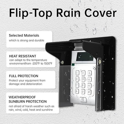 Doorbell Rain Cover, Gate Outdoor Keypad Cover, Universal Flip-Open Rain Shield for Doorbell & Lock Keypad/Attendance Machine, Weatherproof Protective Cover (M - Flip Lid)