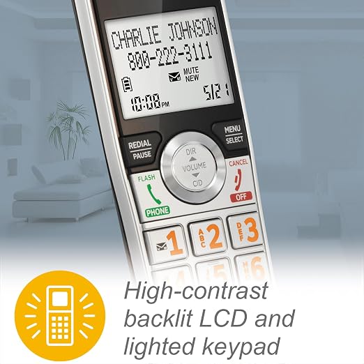 AT&T CL83107 DECT 6.0 Cordless Phone, 5-Handset, Silver/Black | Dual Keypad Base, Answering Machine, Smart Call Blocker, Caller ID Announcer, Intercom & Long Range