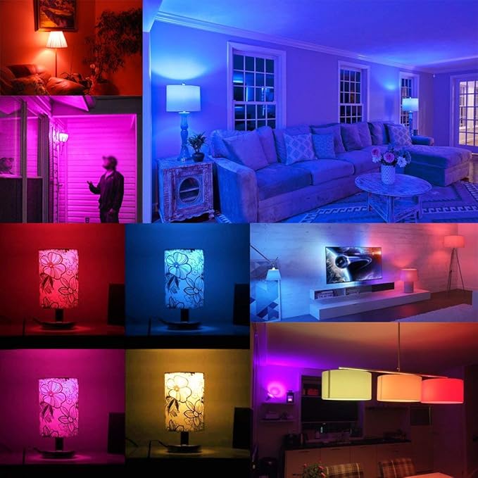 MELPO LED Color Changing Light Bulb with Remote Control, 5W 40W Equivalent, 500LM, 5700K,E26 Dimmable RGB Light Bulbs for Birthday Party/KTV Decoration/Household/Bar/Wedding (Pack of 8)