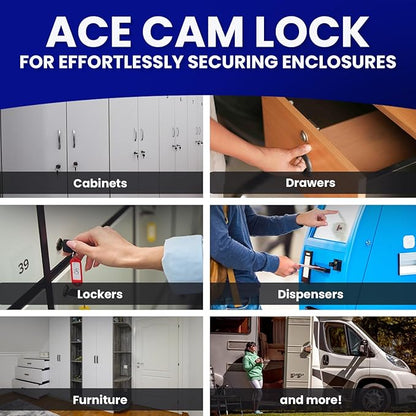 FJM Security MEI-2400AS-KD Tubular Cam Lock for Smart Home, Cabinet Locks Baby Proofing Solution, Door Lock & Drawer Lock for Home Improvement, with 5/8" Cylinder, Keyed Different, Chrome