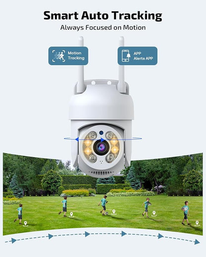 OHWOAI 《2-Way Audio & IP65 Waterproof》Wireless Outdoor PTZ Security Camera, Home WiFi Video Surveillance Cameras