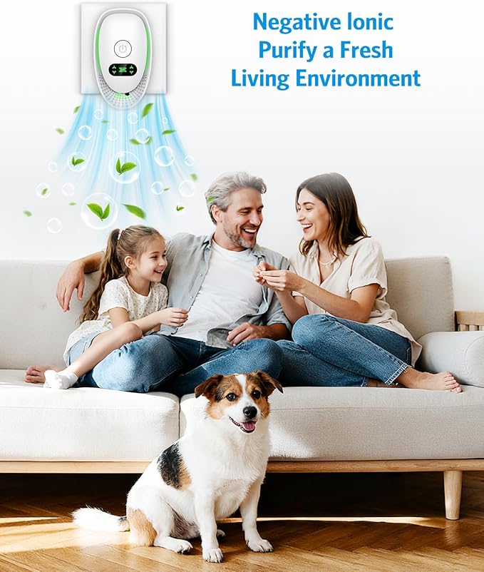 AMIR 4-Pack Plug in Air Ionizer & Air Purifier - Quiet Negative Ion Technology, Mini Portable Air Freshener for Home, Office, Bedroom, Kitchen, Bathroom