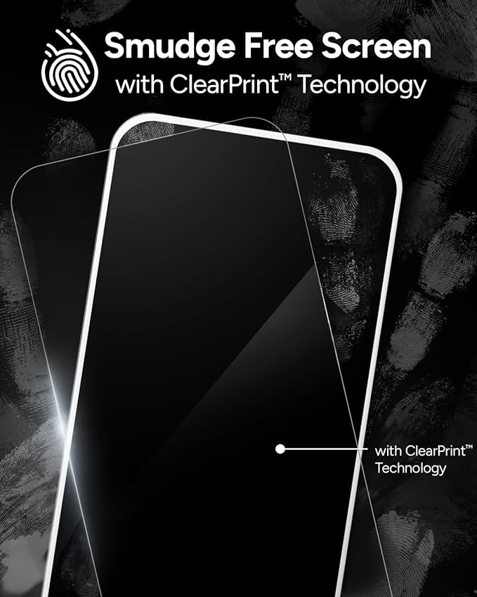 ZAGG Glass Elite Screen Protector for iPhone 16 Pro Max - 5X Stronger, Reinforced Edges, Ultra-Strong Tempered Glass, Scratch Resistant, Anti-Smudge, Easy Installation, InvisibleShield, Eco-Friendly