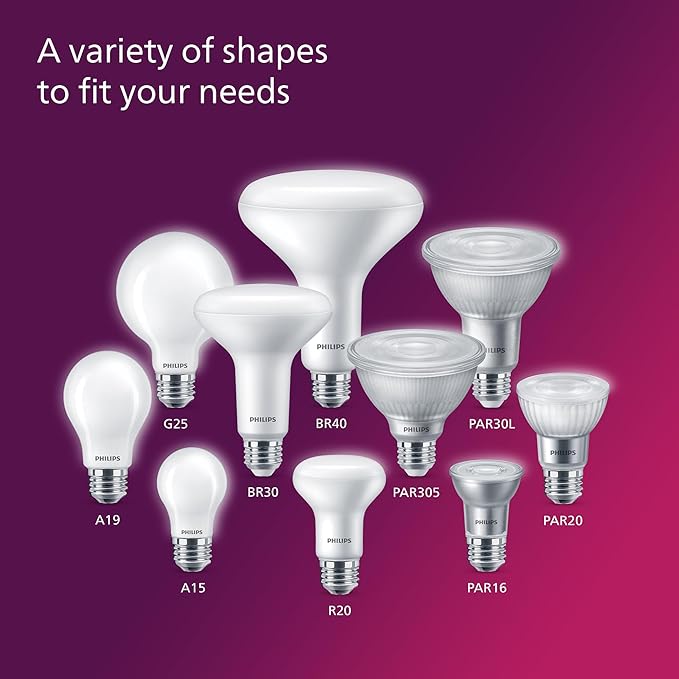 Philips LED 100W A19 4-Pack Ultra Definition Daylight (5000K) 1500 Lumen (11.5W = 100W) Dimmable Frosted Flicker-Free Light Bulbs