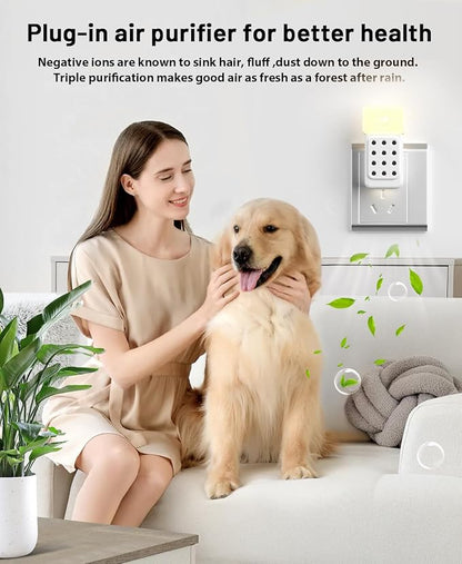 ySky Plug In Air Purifier for Home, Negative Ion Air purifiers with LED Motion Sensor Night Light,Quiet Mini Air Ionizers for home,Bathroom,Bedroom,Portable Air ionizer for Odor,Pet smell