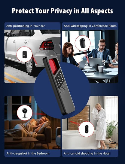 7-in-1 Hidden Camera Detectors,Bug Detector, Hero Privacy Pen, rf Detector,GPS Tracker Detector,Anti spy Detector,Listening Device Detector in Travel,Car,Office,Hotel to Protect Privacy（ Black）