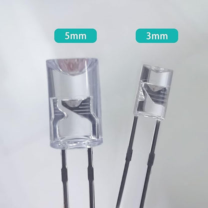 LED Light Emitting diode 3mm high Brightness LED Clear LED Light Emitting Diodes Bulb LED Lamp, 3 mm Smooth Cylindrical concave Surface (120pcs Red)