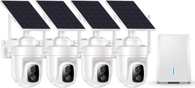 4K Solar Security Cameras Wireless Outdoor with Local Storage Base