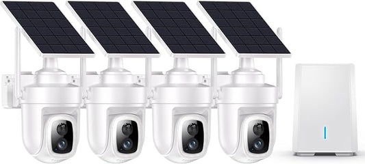 4K Solar Security Cameras Wireless Outdoor with Local Storage Base