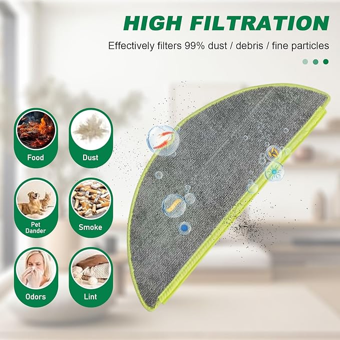 Eagles Washable Mop Pads Replacement Parts Compatible with iRobot Roomba 205 DustCompactor Combo Robot Vacuum Cleaner, 6-Pack