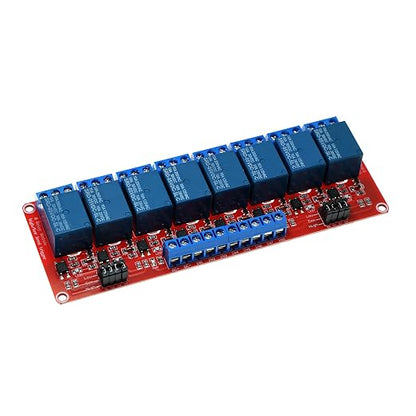 8-Channel 5V Relay Module with Optocoupler Isolation – High/Low Level Trigger Control for Arduino, Raspberry Pi, PLC – Industrial Automation, Smart Home DIY (Supports AC/DC Loads)