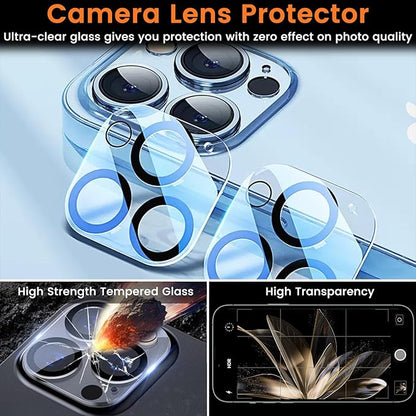 Lesakit 3+3 Pack Privacy Screen Protector for iPhone 13 Pro Max 6.7-Inch with 3 Pack Camera Lens Protector, Anti Spy Tempered Glass Film 9H Hardness Bubble Free Case Friendly