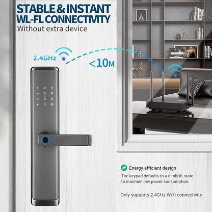 Sophies Keyless Entry Smart Lock with Handle (Black, Bluetooth-TTlock)
