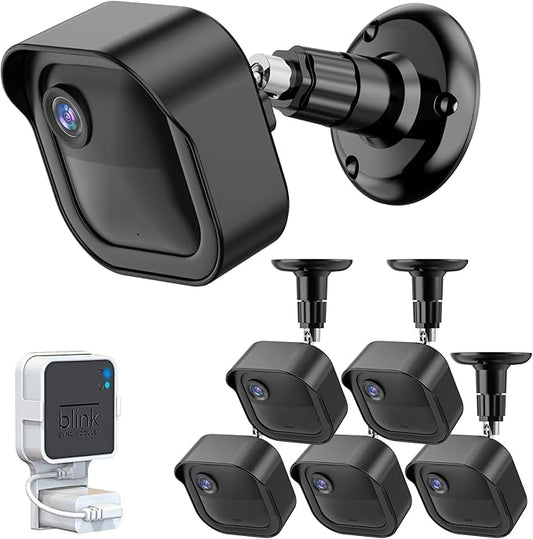 All-New Blink Outdoor Camera Wall Mount, 360° Adjustable Mount and Weather Proof Protective Housing with Blink Sync Module Outlet Mount for Blink Outdoor 4/2K+/3rd Gen Camera System (Black, 5 Pack)