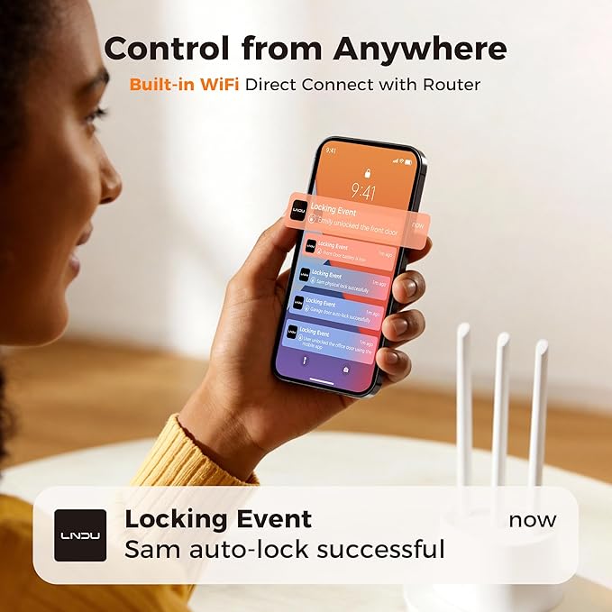 Apple Home Key Smart Lock for Front Door, HomeKit Compatible Fingerprint Keypad Deadbolt with Built-in WiFi, Remote App Access, Auto Lock, Alexa Compatible, Matte Black