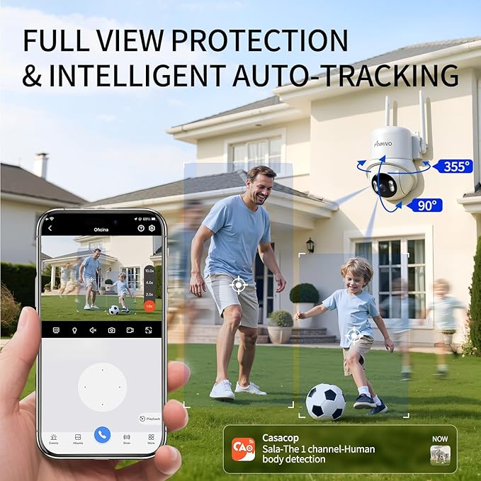 Security Camera Indoor, 5GHz/2.4GHz WiFi Camera for Home Security, 2k HD, 360° PTZ Camera, Plug-in Wall Mount Camera with Phone App, Color Night Vision, Smart Human Alert
