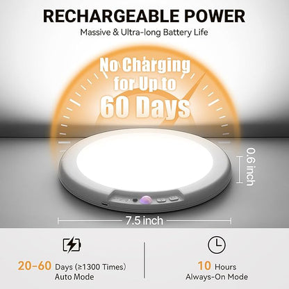 Rechargeable Ceiling Light, No Wiring Battery Operated Ceiling Lights with Remote, Motion Sensor Dimmable Timing Motion Activated Overhead Shower Light for Bathroom Pantry Hallway Porch (6)