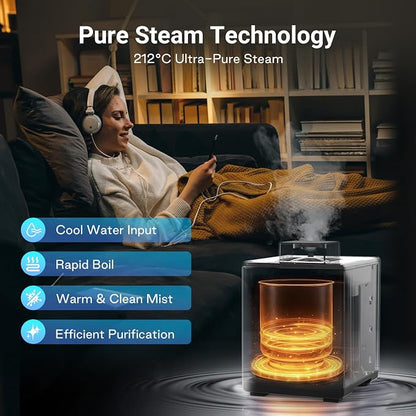 Livatro 3L Stainless Steel Humidifiers for bedroom with Warm Mist Steam