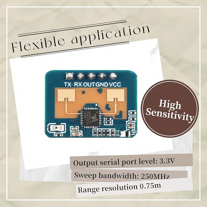 LD2410C Sensor Module HLK-LD2410 Human Presence Radar Sensor Module LD2410 Millimeter Wave Radar Sensor Module Non Contact 24GHz ISM Band Serial Port IO Level Output