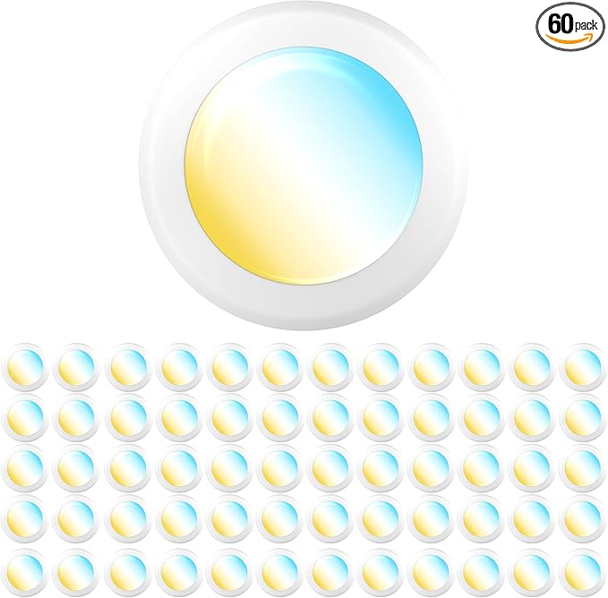 Sunco 60 Pack LED Disc Lights Ceiling 6 Inch, Flush Mount Disk Light, Recessed Can Lighting, 1050 LM, 15W (75W Equivalent), Selectable CCT 3000K/4000K/5000K/6000K/6500K, Dimmable, Damp Rated ETL