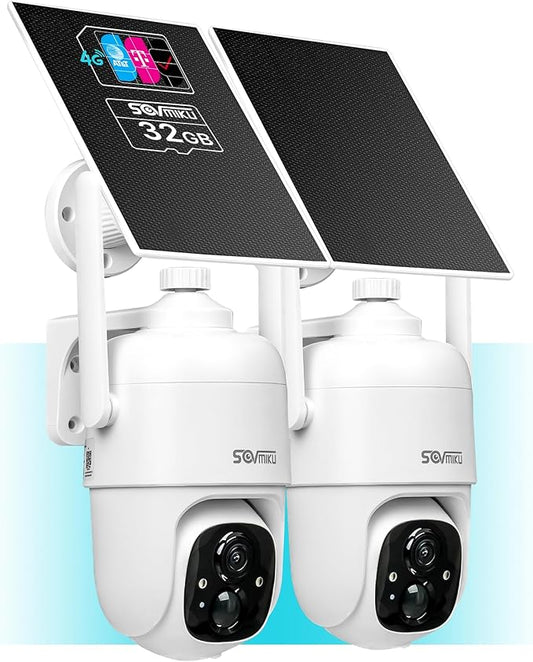 Vicohome 4G LTE Cellular Security Camera Wireless Outdoor, $14.9/Month for Unlimited Data, Easy to Setup, IP65 Waterproof, No Wi-Fi Surveillance Cam Two Way Audio, Color Night Vision, 32GB Included