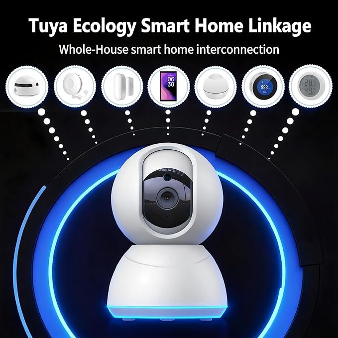 Indoor Pan/Tilt Home Security Camera 2K 3MP, 360 Degree Wired & Wireless WiFi Webcam/Monitor for Baby/Elder/Nanny with Night Vision & Phone App, 2 Way Audio, Cloud & SD Card Storage