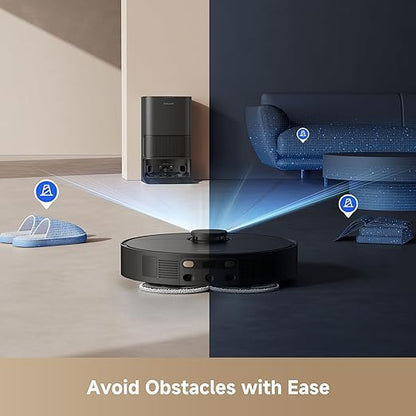 DREAME L40s Ultra CE Robot Vacuum and Mop Combo with Self-Emptying Dock, 13,000Pa Suction, Mop Self-Cleaning and Auto-Raising, Ultrasonic Carpet Sensing, Ideal for Pet Hair, Carpet and Hard Floors