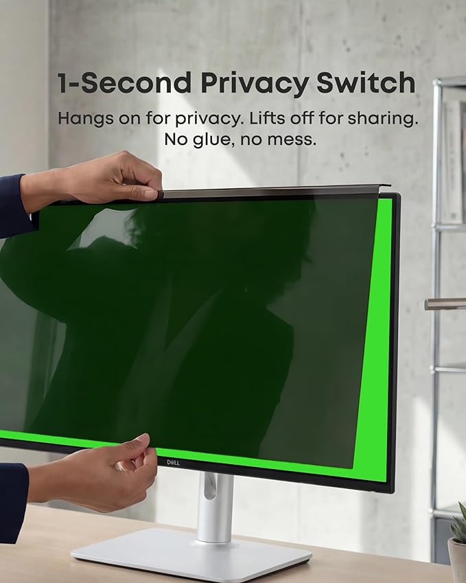 2-Pack Hanging Privacy Screen Protector for 23-24" Monitors, Removable & No Installation Required, ±30° Privacy Filter, Effectively Blocks High-Energy 460nm Blue Light – Dual Protection for Information Security & Eye Health (24"-16:9 (21.54"×12.60"))