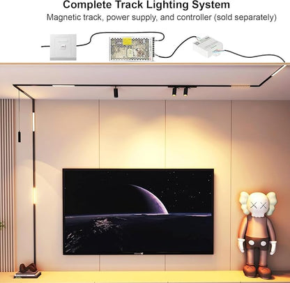 2-Pack Grille Spotlight Magnetic Track Head, 24V 15W CCT Lighting | Dimmable LED Lamp for Track Lighting with APP Remote Control, Adjustable Bright CCT 3000K-6000K, ETL Certified Ceiling Light
