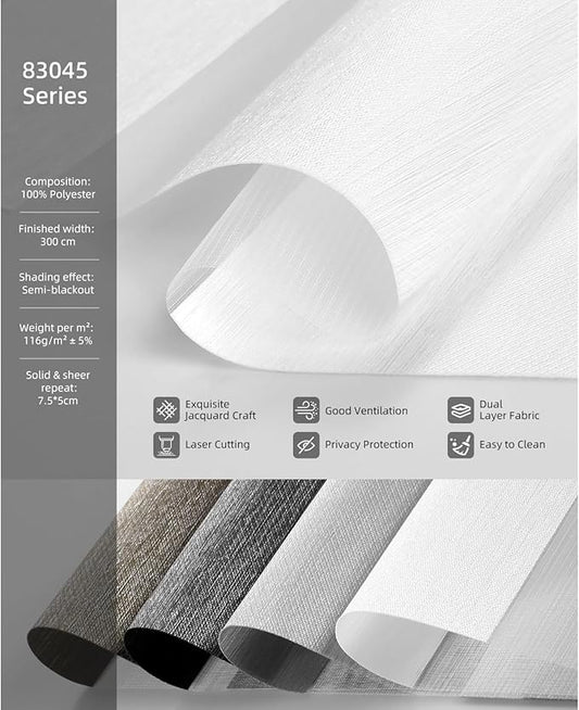 ACMEART Light Filtering Fabric Samples for Motorized Zebra Blinds (Multicolor)
