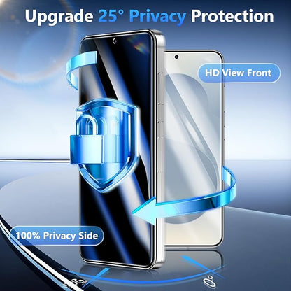 2 Pack for Samsung Galaxy S25 Edge Privacy Screen Protector Tempered Glass, Fingerprint Unlocking, 25° Anti Spy, Full Coverage, Case Friendly, Easy Installation