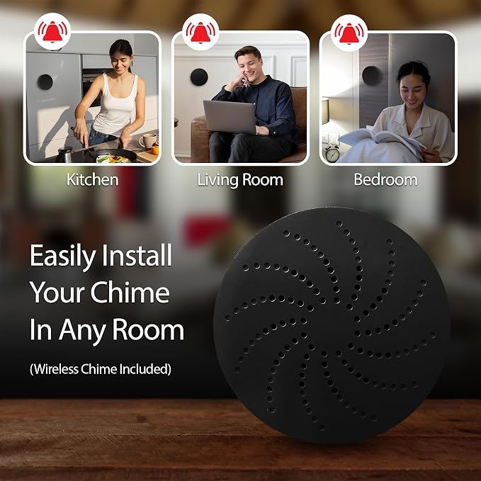 Energizer Smart Doorbell & Chime, Wired 1080p Video Doorbell Security Camera, 2-Way Audio, Night Vision, Cloud & Card Storage, Works with Alexa & Google Home, Motion Sensor, Requires Existing Wires