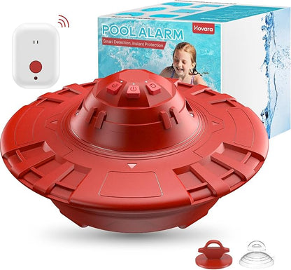 Pool Alarm, Floating Pool Safety Alarms for Inground & Above Ground Pools – Loud 110dB Alert, Adjustable Sensitivity, Protection for Kids & Pets (Red)