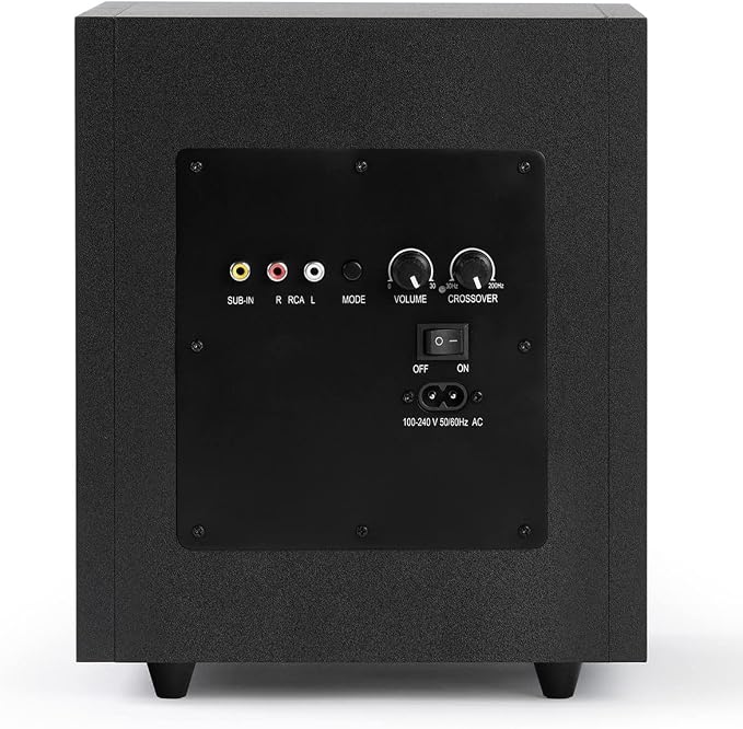 Victrola S1 Subwoofer – 6.5" Front-Firing Woofer, 6.5" Passive Radiator & Powered Wireless Subwoofer, 70W Amplifier, Volume Control, Bluetooth 5.0 Connectivity (Espresso)