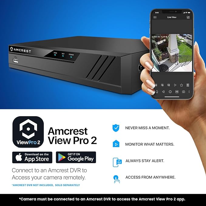 Amcrest Analog 5MP NightColor Outdoor Security Camera, Turret 5MP @ 25fps, CCTV-Coax-BNC, 131ft Full Color Night Vision, Mic, 132° FOV (Not an IP Camera) (DVR Required, Not Included) (AT5N28-W-V3)
