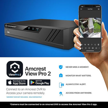 Amcrest Analog 5MP NightColor Outdoor Security Camera, Turret 5MP @ 25fps, CCTV-Coax-BNC, 131ft Full Color Night Vision, Mic, 132° FOV (Not an IP Camera) (DVR Required, Not Included) (AT5N28-W-V3)