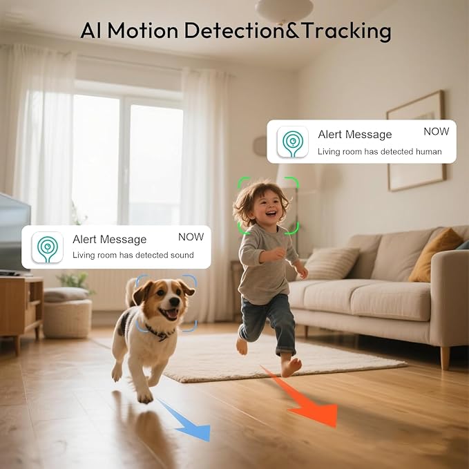 Rraycom 2Pack Indoor Security Camera 5G/2.4 GHz Wi-Fi, Baby & Pet Monitor