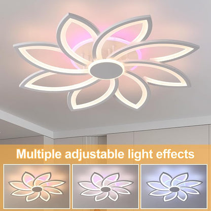 LED Ceiling Light Fixture,70W 8-Petal Flush Mount Ceiling Light | Dimmable LED Ceiling Light with Remote, 3000K-6000K, 4200LM RGB Ambient Backlight, Modern Fixture for Bedroom Living Room