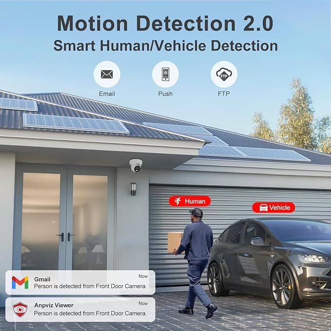 《Strobe Sound Light Alarm & 2-Way Audio》Anpviz 16CH 4K PoE Security Camera System, 16X 8MP Wired IP Turret Cameras Outdoor Metal, 12MP NVR with 4TB HDD, True Plug & Play for Business Home(H Series)