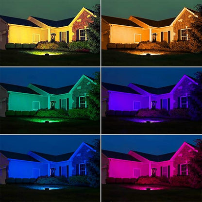 MELPO Led Flood Light Outdoor, 50W RGB Color Changing Landscape Lighting | Remote Control, Timing - 12 Colors - 4 Modes, IP66 Waterproof, US 3-Plug, MELPO (Pack of 2)