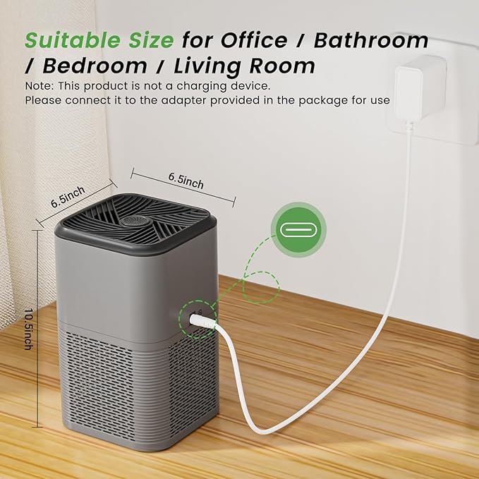 Air Purifiers for Home Large Room Up to 1750ft²,3-in-1 Filter with Sleep Mode,Air Purifier with Aromatherapy for Office,Living Room,Bedroom,Remove Smoke Odor,Home Pets,Grey Black