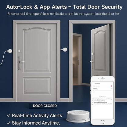 Wi-Fi Bridge (W100) & Door Sensor for WeHere Smart Lockboxes, Door Sensor for Business/Store/Home/Office Security, App Remote Check Door Close or Open