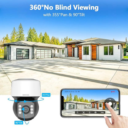 OOSSXX PTZ Full HD HD-Wired Outdoor Security Camera System Indoor House Dome PTZ 360 Camera Home DVR Systems Video Surveillance CCTV Cameras