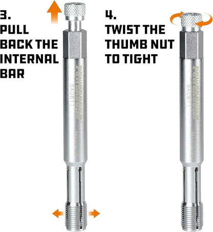 Powerbuilt 14mm Back Tap Spark Plug Thread Repair Tool, Straightening Tool, Motorcycle Spark Plugs, Repairs Damaged Threads, Collapsible Design - 640811