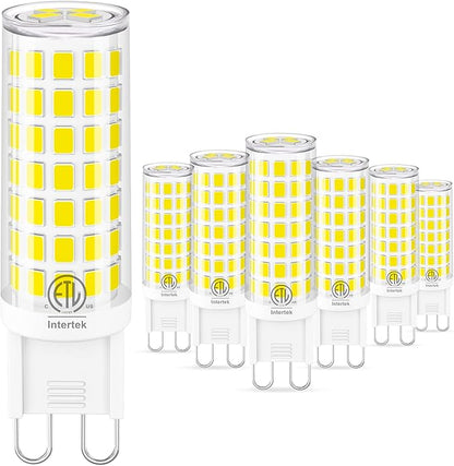 G9 Led Light Bulb,6W Chandelier Light Bulbs (60W Halogen Equivalent),88PCS LED,6000K Daylight White,Non-dimmable,G9 Bi Pin Base,360 Degrees Beam Angle,600LM,Pack of 6