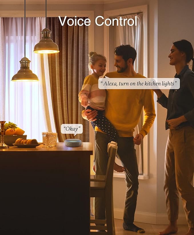 Wi-Fi Smart Light Bulb (White), 6 Pack-Compatible with Alexa and Google Assistant