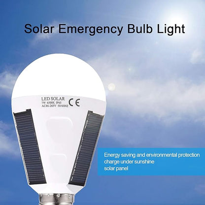 Ymiko Led Light Bulb, Smart Light Bulbs with Portable Design Solar Panel Indoor Outdoor Outdoor Lights for Stable and Bright Lighting (7w)