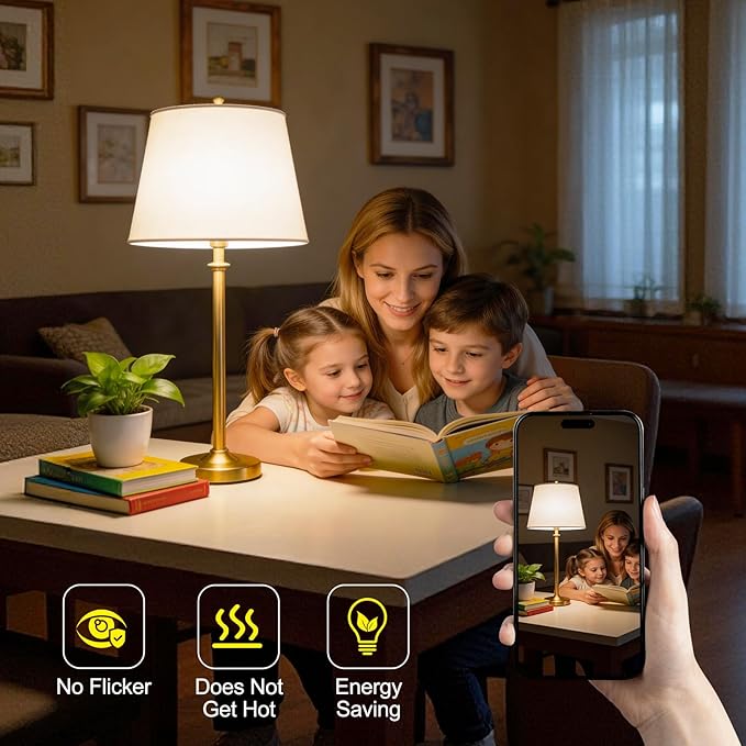 SCNNC LED Remote Control Light Bulbs, 700LM 9W, 60 Watt Equivalent, 3000K-6500K Stepless Dimmable Warm Light Bulbs, E26/E27 Base,100V-240V AC, CRI 80+, 30000+ Hours Lifespan (1 Remote, 1 Bulb)
